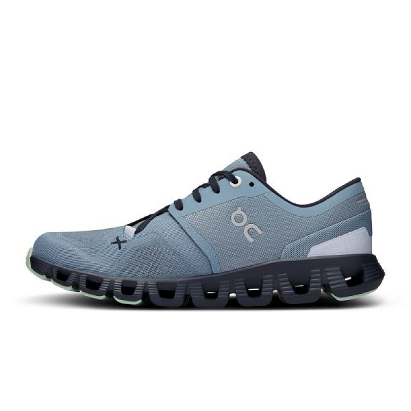 Women's On Running Cloud X 3 Road Running Shoes Blue | 3907528_MY