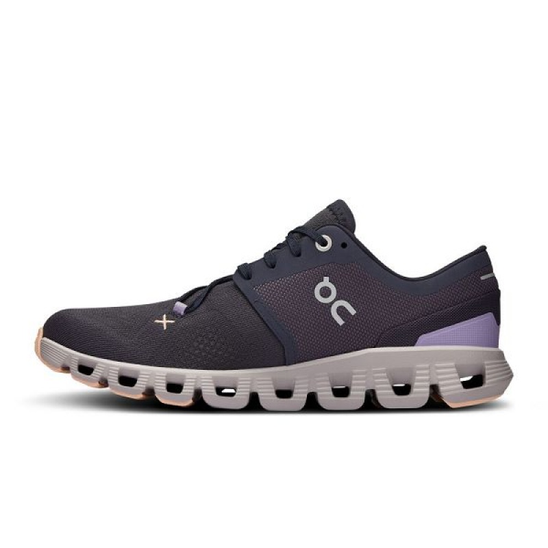 Women's On Running Cloud X 3 Road Running Shoes Navy | 7938625_MY