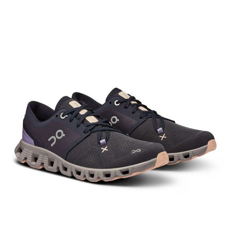 Women's On Running Cloud X 3 Road Running Shoes Navy | 7938625_MY