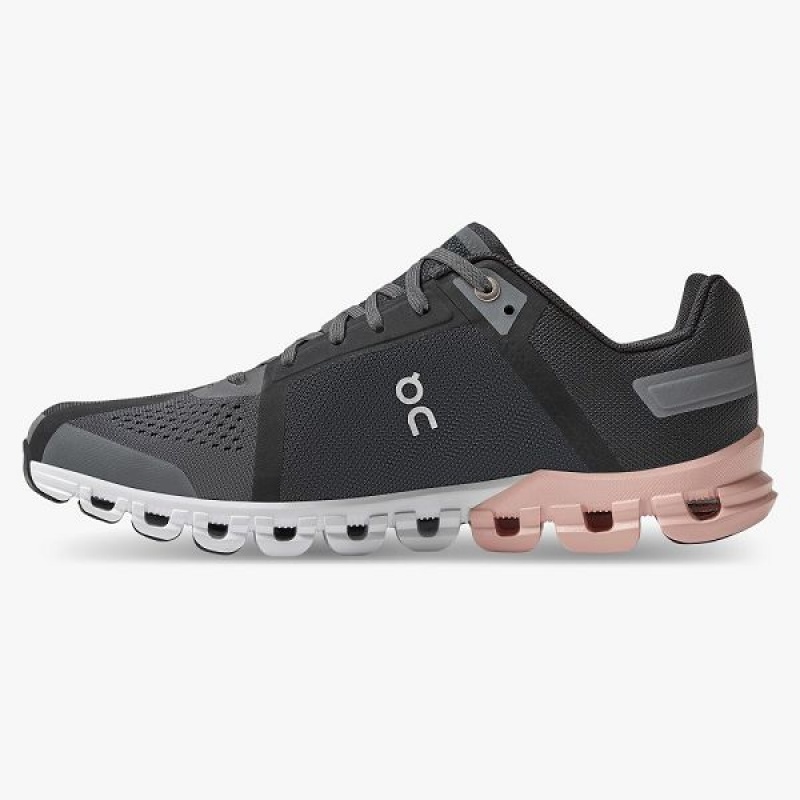 Women's On Running Cloudflow Wide Road Running Shoes Grey / Rose | 4279503_MY