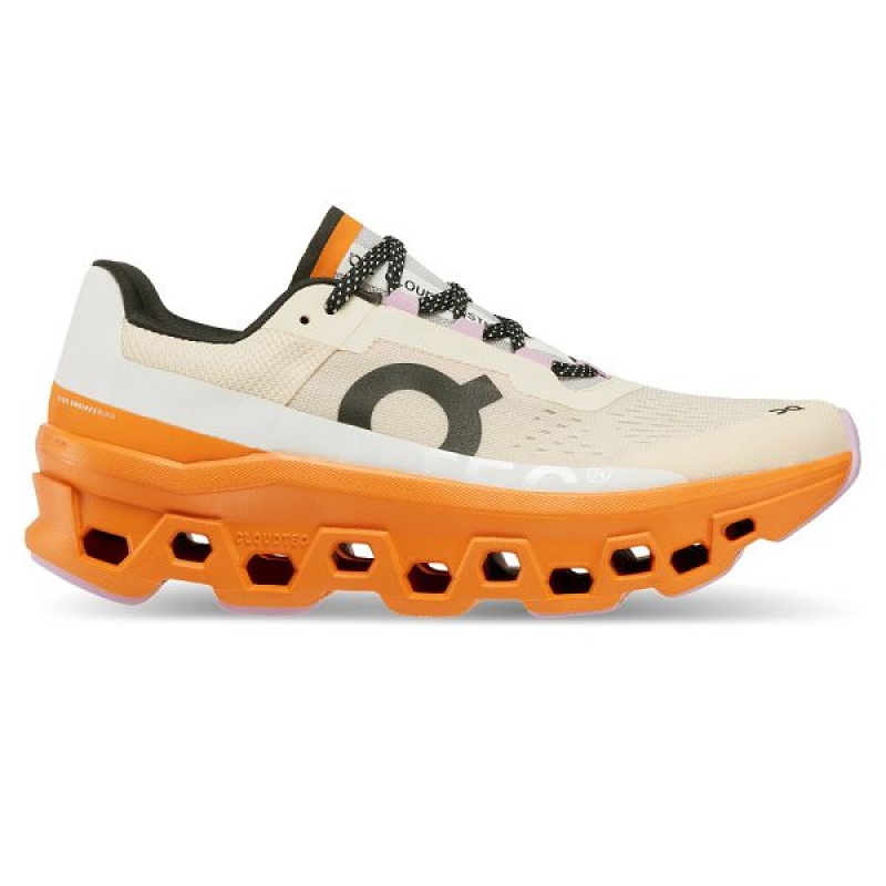 Women\'s On Running Cloudmonster Road Running Shoes Beige / Orange | 596437_MY