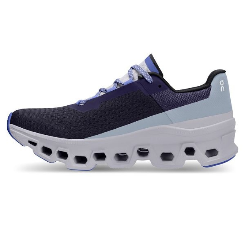 Women's On Running Cloudmonster Road Running Shoes Navy / Lavender | 6137829_MY