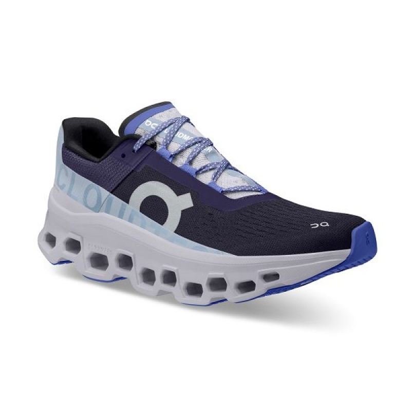 Women's On Running Cloudmonster Road Running Shoes Navy / Lavender | 6137829_MY