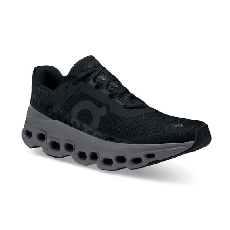 Women's On Running Cloudmonster Road Running Shoes Black | 4351792_MY