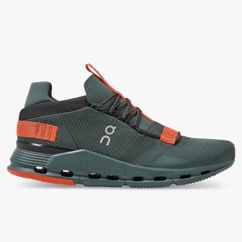 Women\'s On Running Cloudnova Sneakers Green / Orange | 1470539_MY