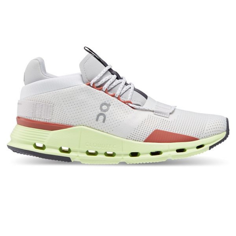 Women\'s On Running Cloudnova Sneakers White / Light Green | 5296078_MY
