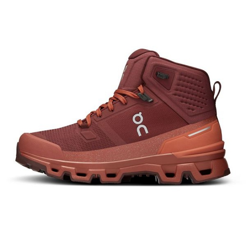 Women's On Running Cloudrock 2 Waterproof Hiking Boots Red / Orange | 8412379_MY