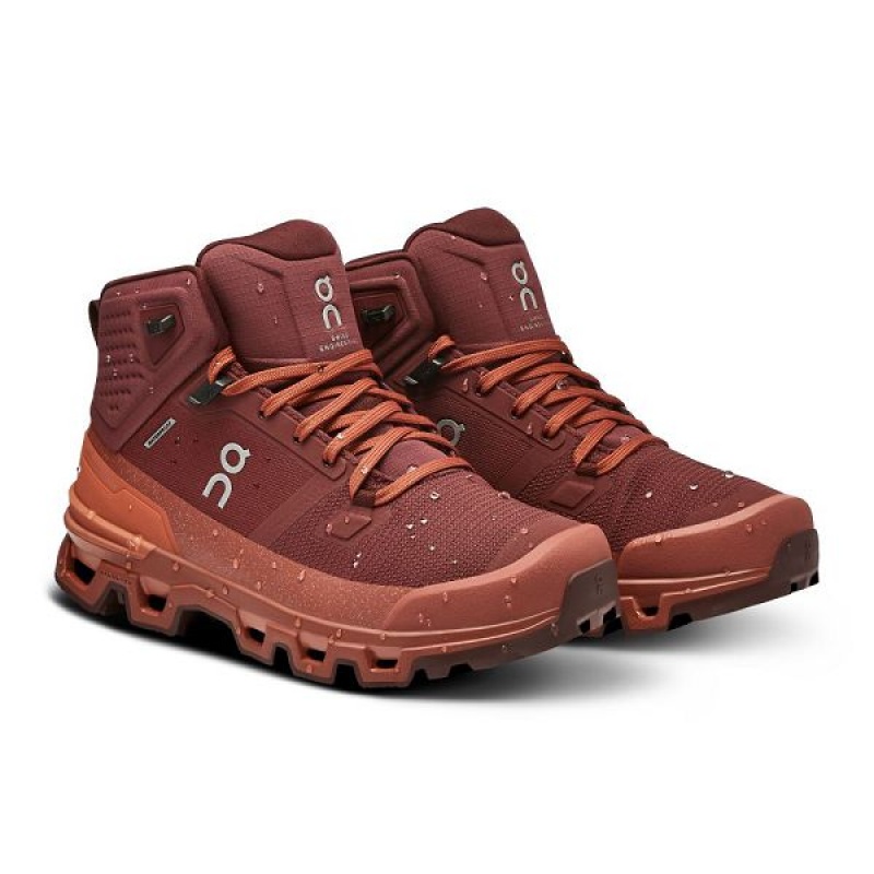 Women's On Running Cloudrock 2 Waterproof Hiking Boots Red / Orange | 8412379_MY