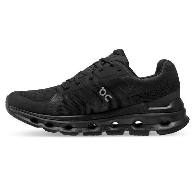 Women's On Running Cloudrunner Waterproof Road Running Shoes Black | 2356970_MY