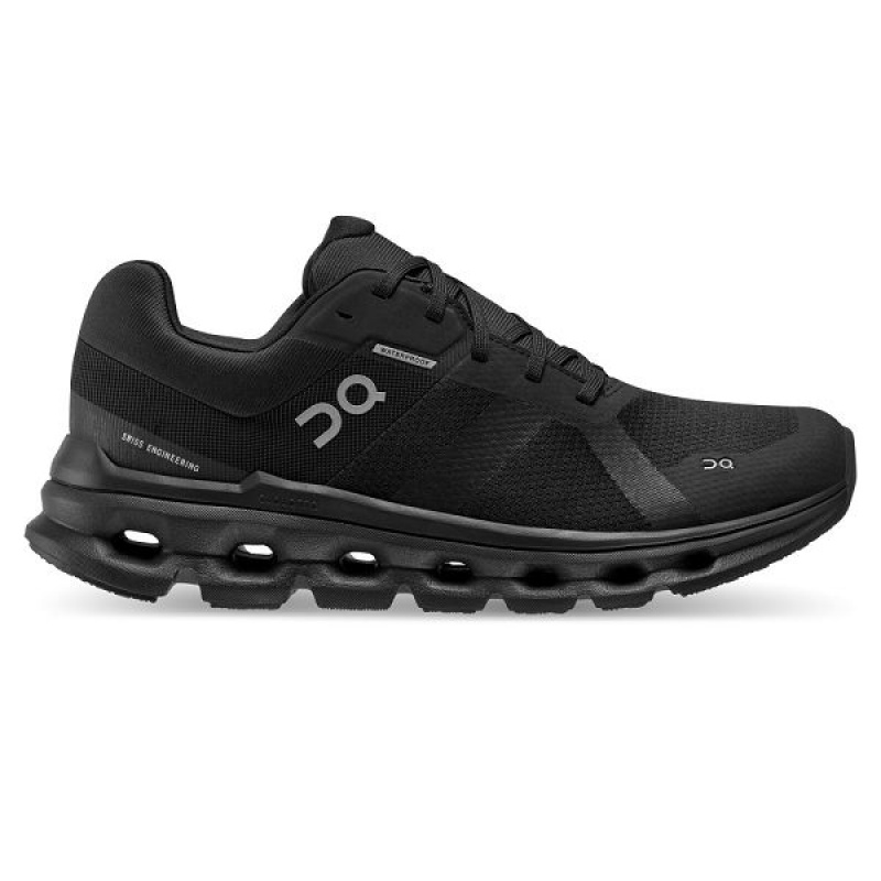 Women\'s On Running Cloudrunner Waterproof Road Running Shoes Black | 2356970_MY