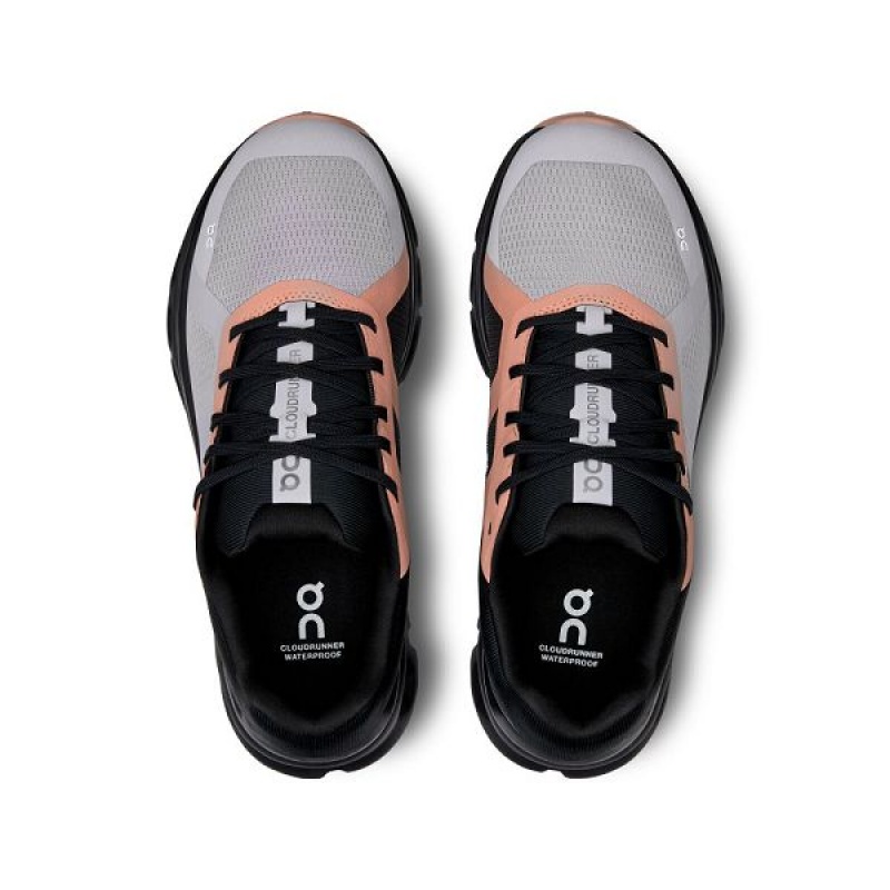 Women's On Running Cloudrunner Waterproof Road Running Shoes Grey / Black | 2309418_MY
