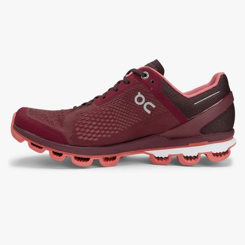 Women's On Running Cloudsurfer 5 Road Running Shoes Burgundy / Coral | 6387041_MY