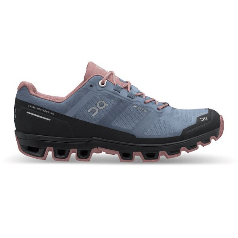 Women\'s On Running Cloudventure Waterproof 2 Hiking Shoes Blue / Rose | 2498075_MY