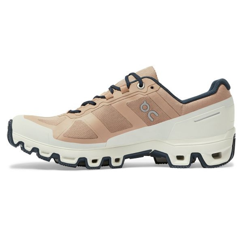 Women's On Running Cloudventure Waterproof 2 Hiking Shoes Brown / Rose / Navy | 6490581_MY