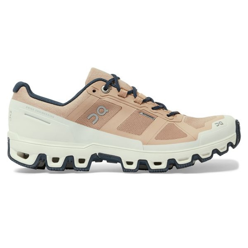 Women\'s On Running Cloudventure Waterproof 2 Hiking Shoes Brown / Rose / Navy | 6490581_MY