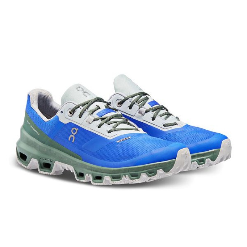 Women's On Running Cloudventure Waterproof Hiking Shoes Blue / Dark Green | 4253608_MY