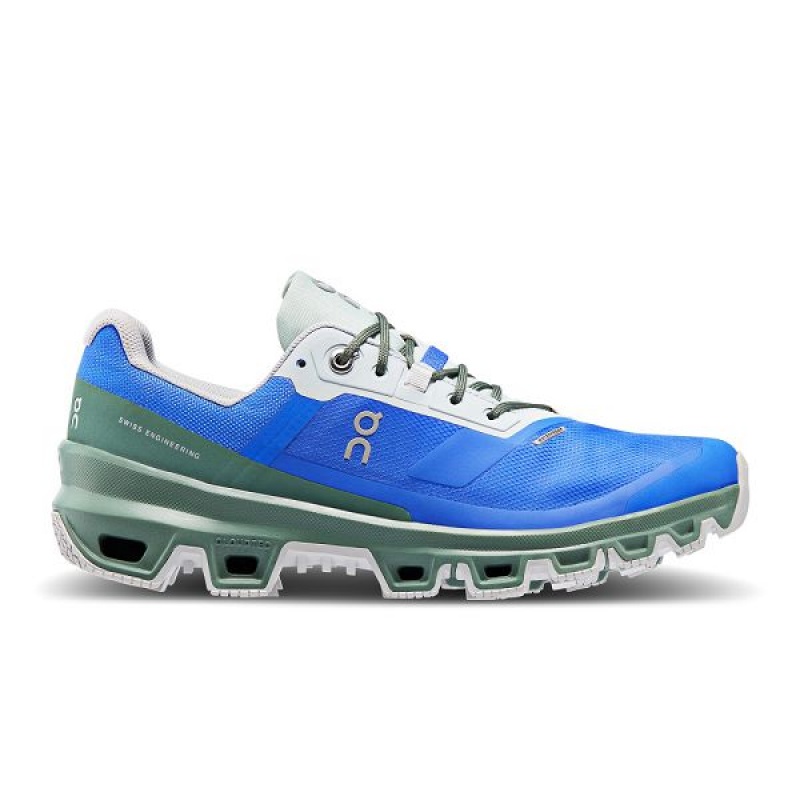 Women\'s On Running Cloudventure Waterproof Hiking Shoes Blue / Dark Green | 4253608_MY