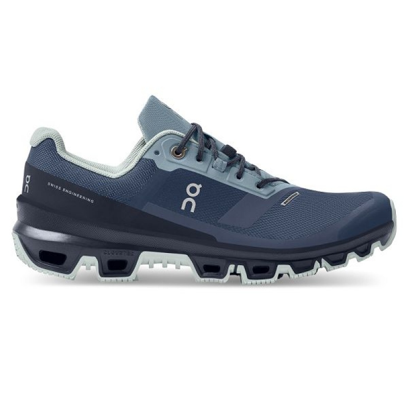Women\'s On Running Cloudventure Waterproof Trail Running Shoes Blue / Navy | 6945187_MY