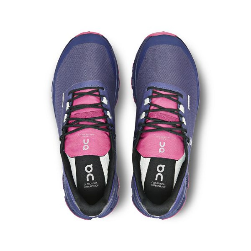 Women's On Running Cloudvista Waterproof Hiking Shoes Navy / Pink | 8632095_MY