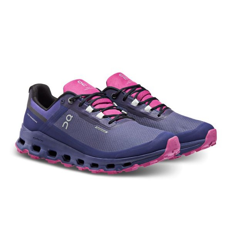Women's On Running Cloudvista Waterproof Hiking Shoes Navy / Pink | 8632095_MY