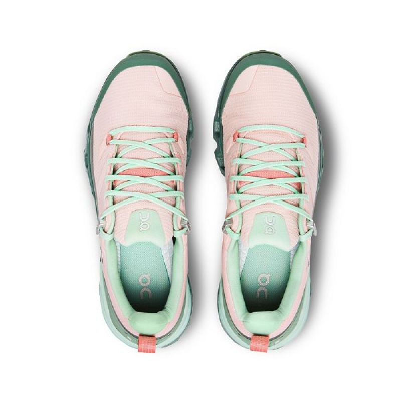 Women's On Running Cloudwander Waterproof Hiking Shoes Pink / Green | 1478526_MY
