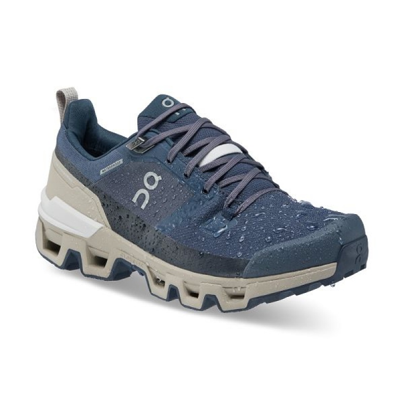 Women's On Running Cloudwander Waterproof Hiking Shoes Navy | 1824069_MY