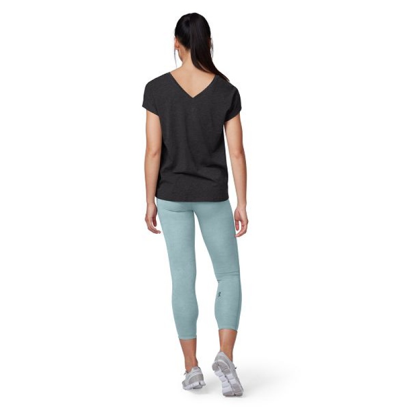 Women's On Running Comfort-T 2 T Shirts Black | 8362091_MY