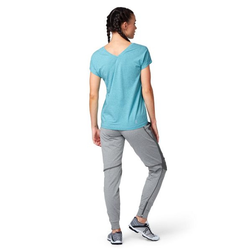 Women's On Running Comfort-T 2 T Shirts Blue | 9417068_MY