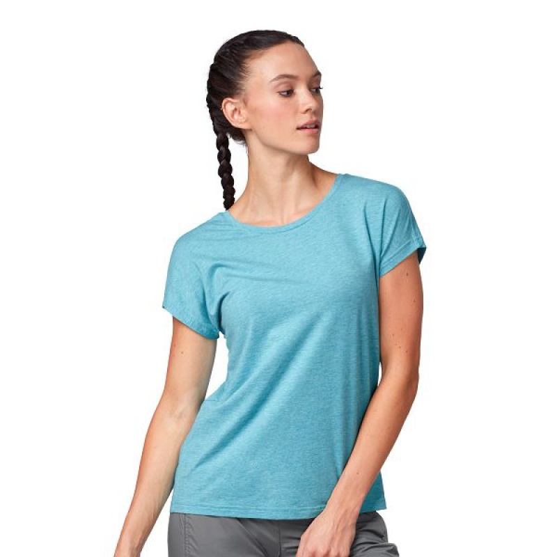 Women\'s On Running Comfort-T 2 T Shirts Blue | 9417068_MY