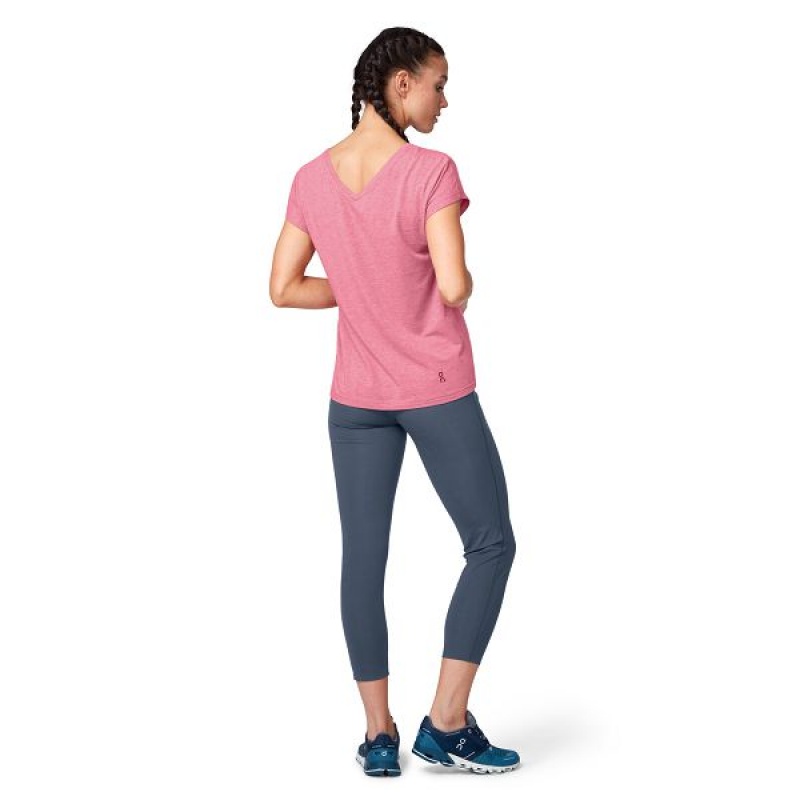 Women's On Running Comfort-T 2 T Shirts Rose | 7081295_MY