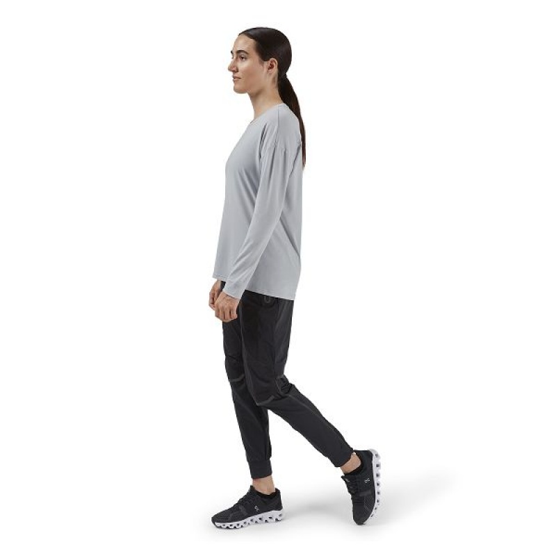 Women's On Running Comfort Long-T T Shirts Grey | 5963074_MY