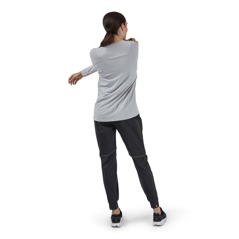 Women's On Running Comfort Long-T T Shirts Grey | 5963074_MY