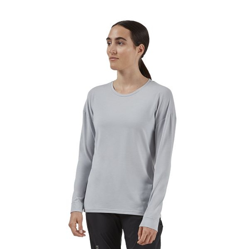 Women\'s On Running Comfort Long-T T Shirts Grey | 5963074_MY