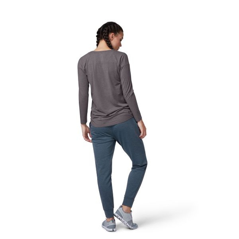 Women's On Running Comfort Long-T T Shirts Grey | 348729_MY
