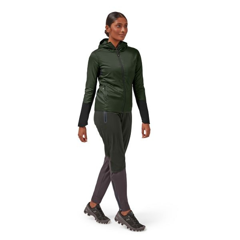 Women's On Running Insulator Jackets Dark Green / Black | 1746890_MY