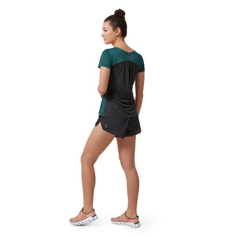 Women's On Running Performance-T 4 T Shirts Green / Black | 1925843_MY