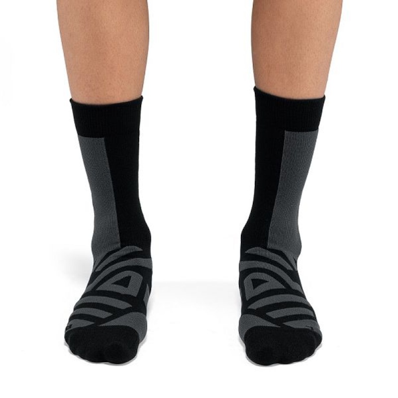 Women's On Running Performance High Socks Black / Grey | 5432890_MY