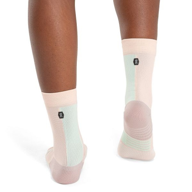 Women's On Running Performance High Socks Pink / Green | 5149830_MY