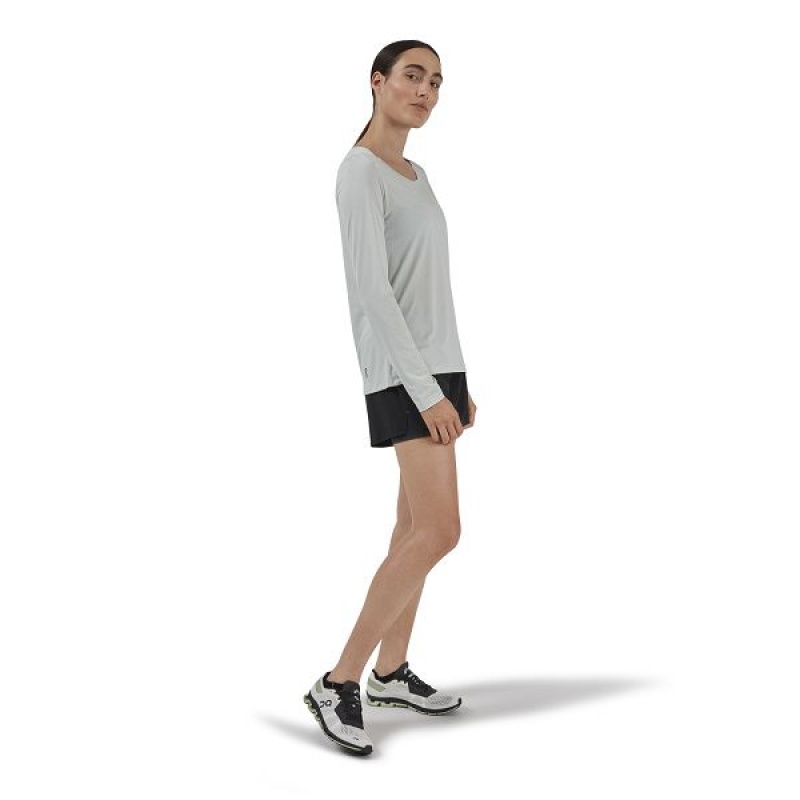 Women's On Running Performance Long-T T Shirts Grey | 7350624_MY