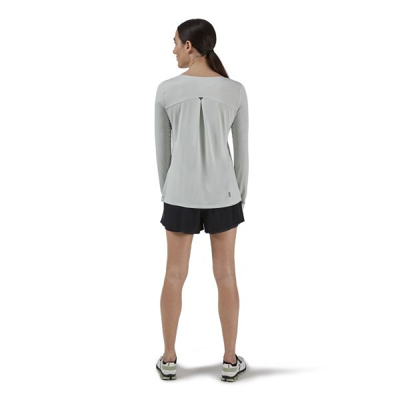 Women's On Running Performance Long-T T Shirts Grey | 7350624_MY
