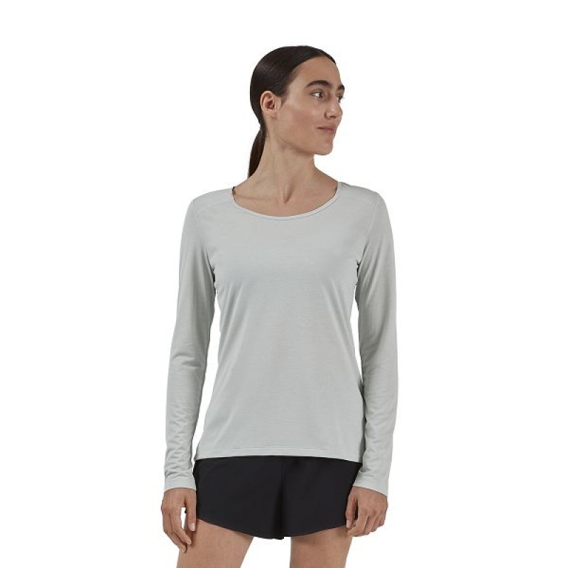 Women\'s On Running Performance Long-T T Shirts Grey | 7350624_MY