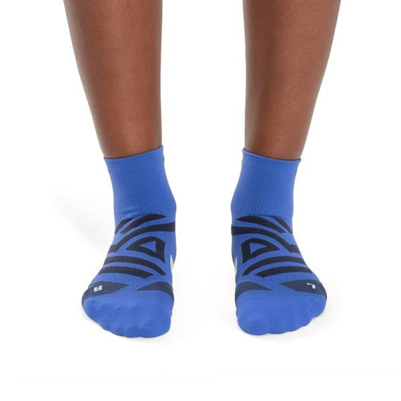 Women's On Running Performance Mid Socks Blue | 4506317_MY