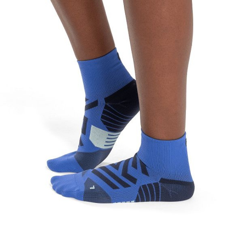 Women\'s On Running Performance Mid Socks Blue | 4506317_MY
