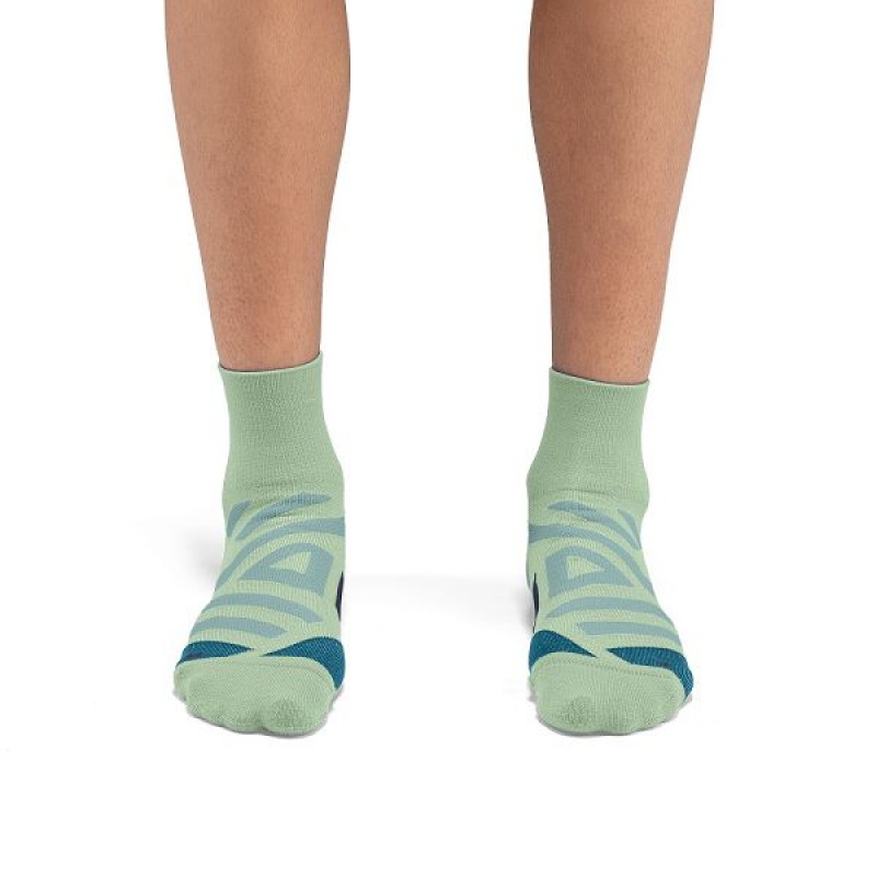 Women's On Running Performance Mid Socks Green | 7326951_MY