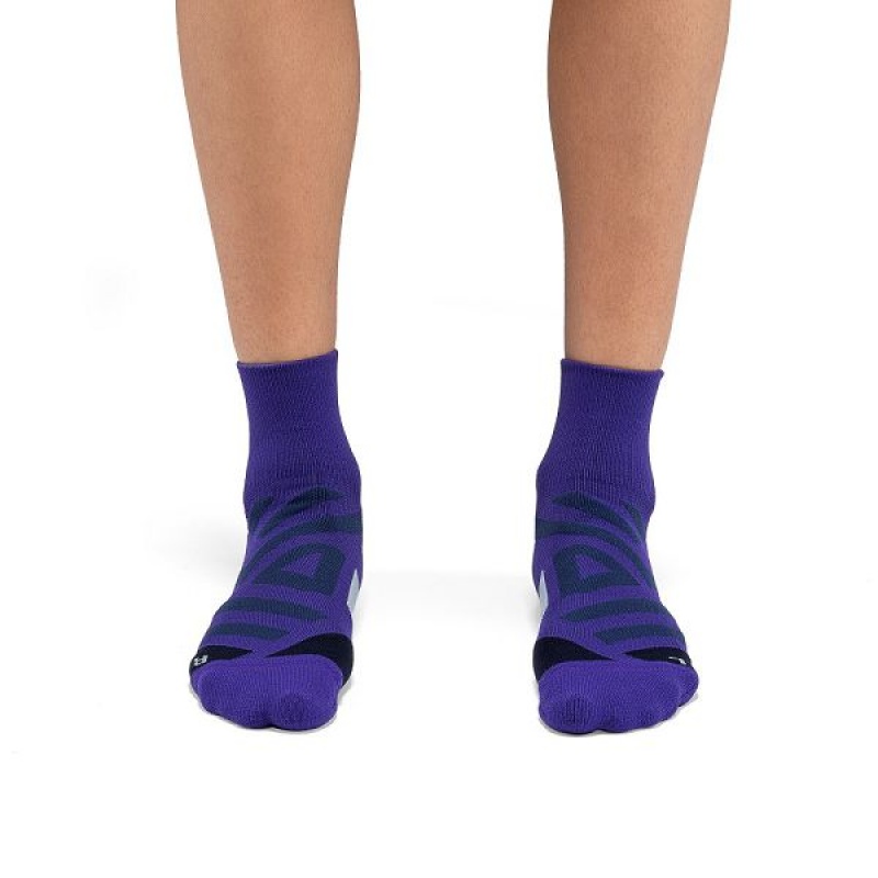 Women's On Running Performance Mid Socks Navy | 4673052_MY