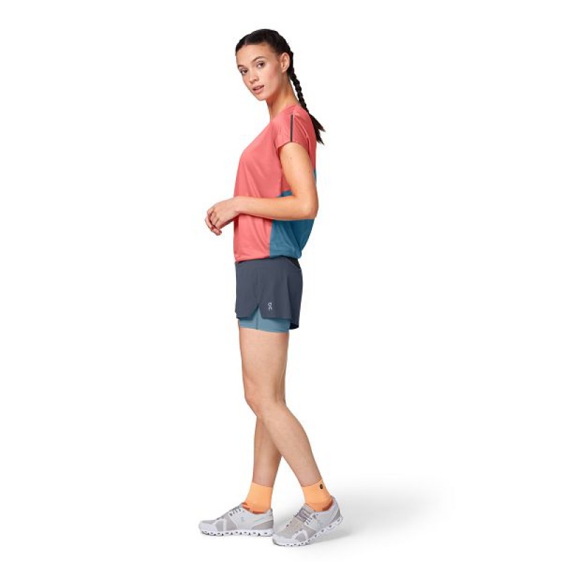 Women's On Running Running 2 Shorts Navy | 8601539_MY