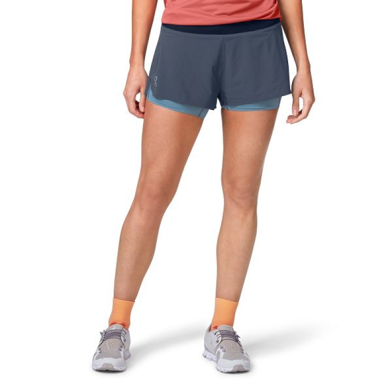 Women\'s On Running Running 2 Shorts Navy | 8601539_MY