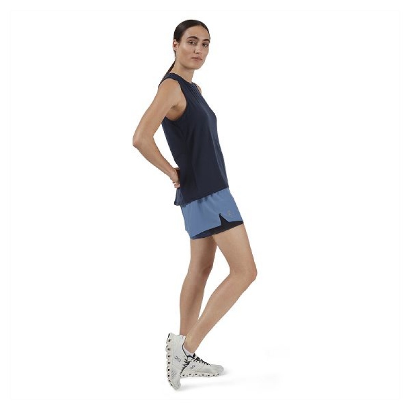 Women's On Running Running 3 Shorts Blue / Black | 3570961_MY