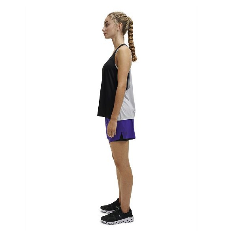 Women's On Running Running 3 Shorts Navy / Black | 7462035_MY