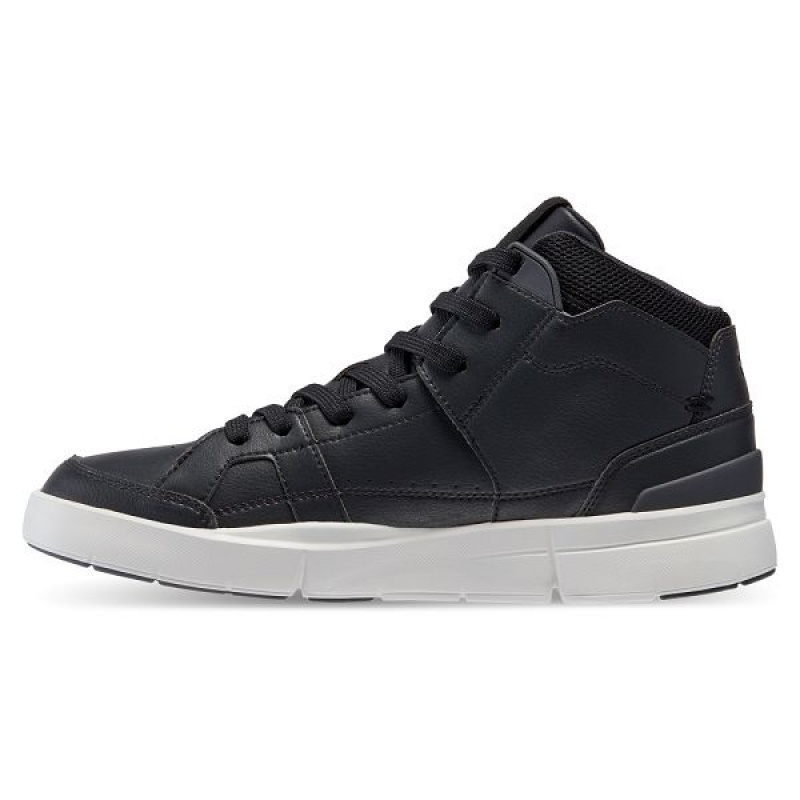 Women's On Running THE ROGER Clubhouse Mid Sneakers Black | 2768310_MY